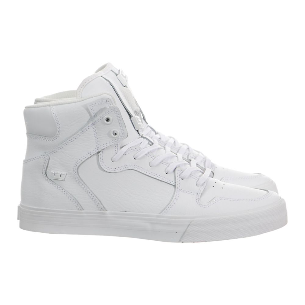 Baskets Montantes Supra Vaider Blanche White/Red-White Homme | YQC-88035080